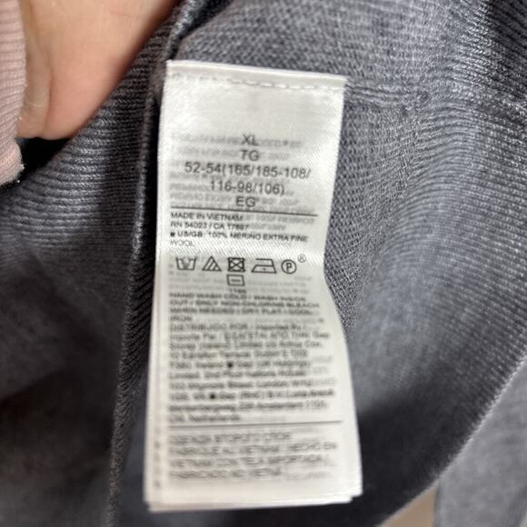 Banana Republic Baruffa Sweater 100% Italian Merino Wool Mens XL Gray Crew Neck - Picture 5 of 8